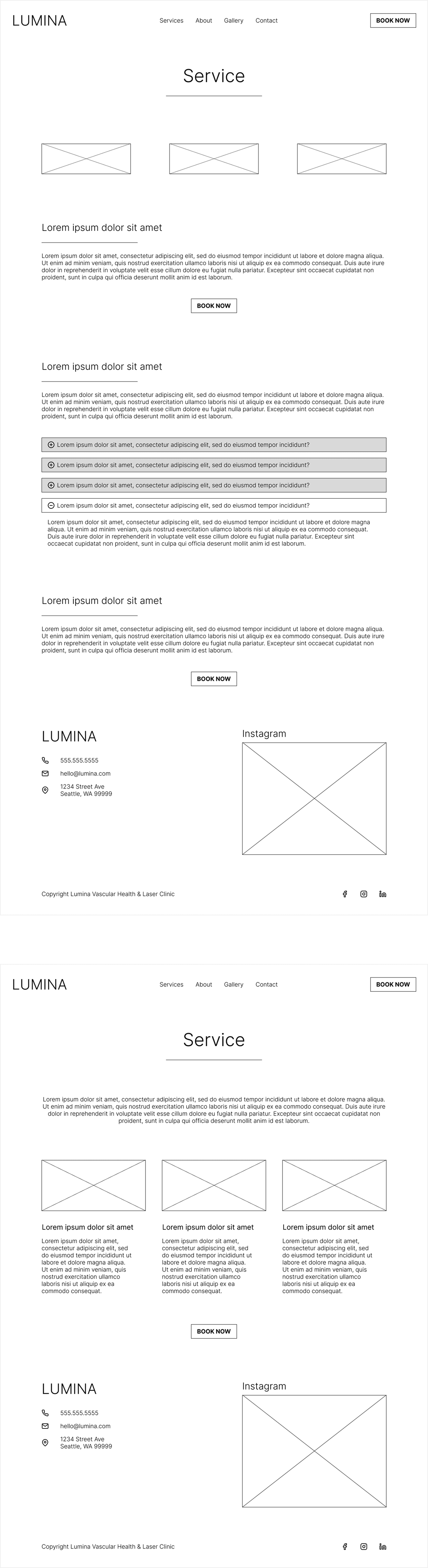 Service Wireframes