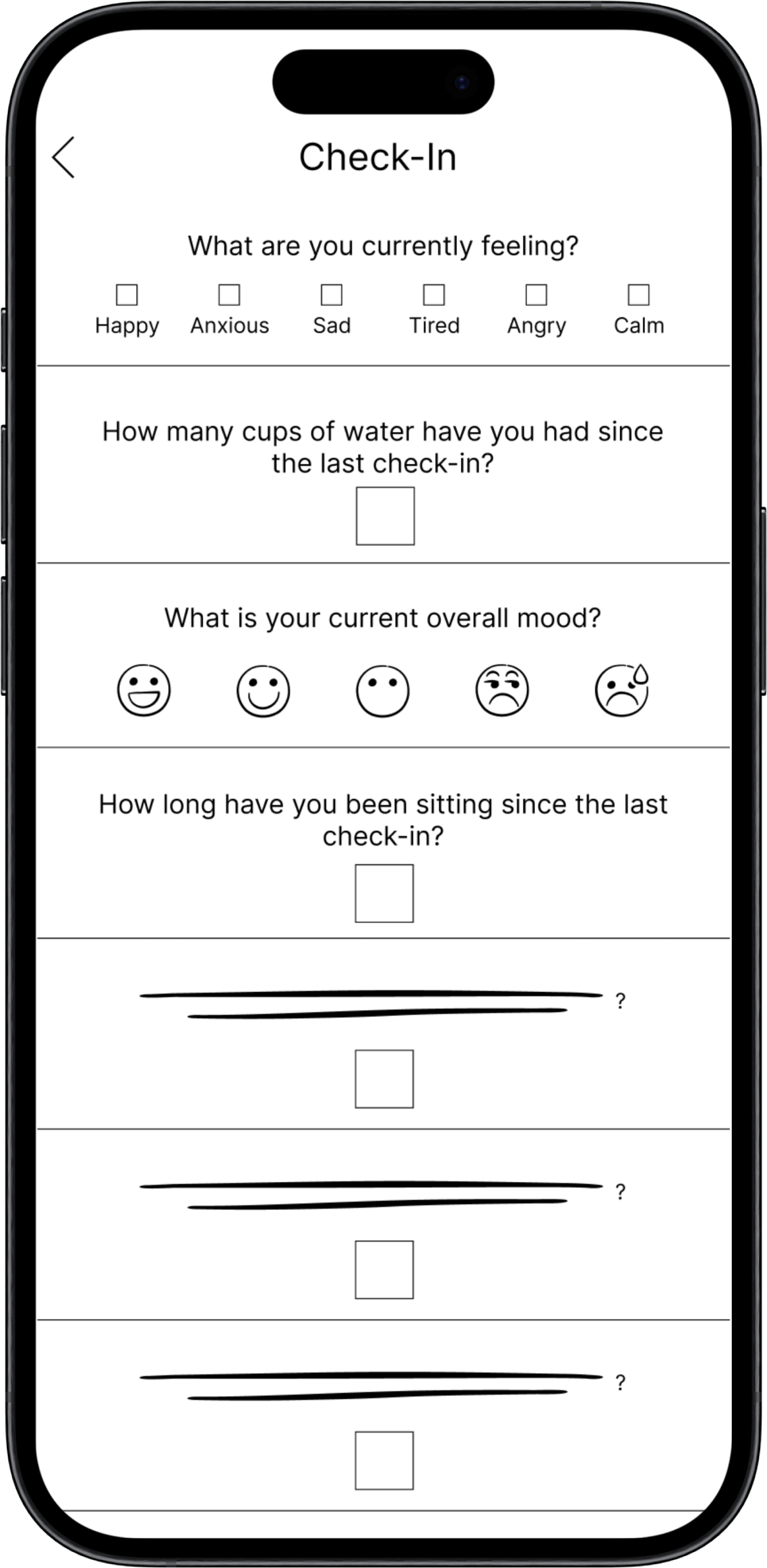 Check-In Wireframe